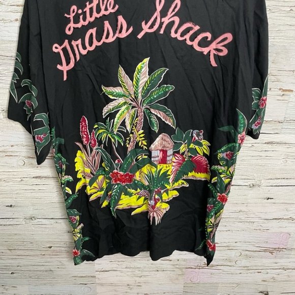 Surya black vintage button down top shirt floral - Picture 9 of 14